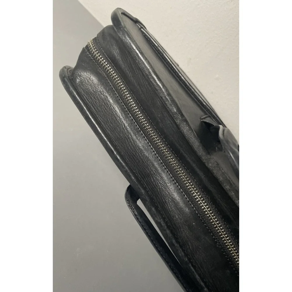 Vintage Cole Haan Black Leather Briefcase Organizer Attaché Laptop Bag